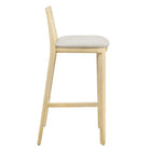 Modway - Monarch Bois et rotin Tabouret de bar - Ivoire blanc ancien tissé naturel à bruyère-Glissières de plancher sans marquage