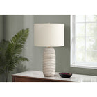 Monarch Specialties - Luminaire - 28 po H Lampe De Table - Résine Crème - Abat-Jour Ivoire / Crème - Transitionnel-L'interrupteur rotatif 3 voies facile à utiliser peut soutenir une seule ampoule (non incluse) avec une puissance maximale de 100W/120V, ce qui offre une flexibilité pour ajuster l'ambiance lumineuse pour éclairer ou assombrir instantanément la pièce