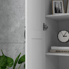 HOMCOM - Armoire de rangement avec étagères - blanc-Fabriqué en panneau de particules revêtu de mélamine pour un entretien facile 