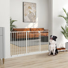 PawHut - Barrière pour animaux de compagnie de 74 à 147 cm de large avec porte, barrière pour chien d'intérieur pour escaliers-Fabriqué en métal traité par pulvérisation pour plus de solidité et de durabilité