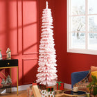 HOMCOM - Arbre de Noël artificiel de 7pi - avec 490 branches réalistes - rose-Vaporisé de neige artificielle pour ajouter un aspect hivernal 