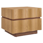 Modway - Isola 2 tiroirs Table de chevet, Noyer chêne clair-Mélange de bois stlématisé