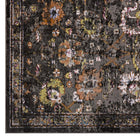 Modway - Minu Treillis floral vieilli Tapis 4 pi l x 6 pi L - Noir, jaune et orange-100% polypropylène