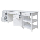 Winsome Wood Delta, ensemble de bureau à domicile 3 pièces - blanc-Construit en bois composite au fini blanc