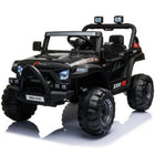 KIDS ON WHEELZ - Voiture Jeep 12 V pour enfants - Noir-Combinaison luxueuse de style classique et de commodité moderne, ce jouet de voiture tout-terrain pour enfants 12 V mesure 110 x 72 x 72 cm (43,3 x 28,3 x 28,3 pouces) (L x l x H) et a un poids net de 15 kg (33,07 lb).