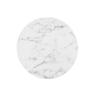 Modway - Lippa Rond de 28 po Faux marbre Table à manger, Or Blanc-Assemblée requise
