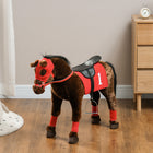 Qaba - Cheval à monter pour enfants avec hennissements, selle et étriers-La selle et les étriers indépendants améliorent l'expérience de conduite 