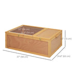 PawHut - Enclos pour tortue avec design à deux pièces 37 po L x 25 po l x 13 po H-Couvercles en fil métallique verrouillables avec loquets, faciles à ouvrir et à fermer 