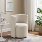 Modway - Della Boucle Tissu Chaise pivotante - Ivoire-Base pivotante en fer revêtue en poudre