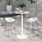 HOMCOM - Table de bar ronde pour 2, assemblage facile pour bar à domicile, cocktail, bistrot - blanc-Facile à assembler 
