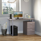 HOMCOM - Bureau d'ordinateur avec tiroirs réversibles multifonctions - 47,2 po L x 23,6 po l x 29,9 po H - marron-Le classeur comprend 3 tiroirs, des tiroirs de rangement et un tiroir pour dossiers afin de stocker toutes vos fournitures de bureau et documents