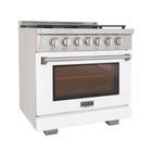Kucht - 36 po Série KFX-X Cuisinière Pro Style au gaz naturel - Acier inoxydable/Blanc-Dimensions du produit 27,75 po L x 36 po L x 36 po H