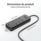 ShoppingAll - Huntkey parasurtenseur multiprise avec 6 prises et 2 ports USB – 4 pi – noir - Paquet de 2-Prend en charge jusqu’à 15 A, 125 V et 1875 W, convenant aux postes de travail, à l’équipement de bureau et aux appareils électroniques domestiques