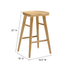 Modway - Saville Dos sans dos Tabourets de comptoir - Chêne - Ensemble de 2-Siège de selle contourné