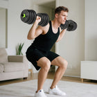 Soozier - Ensemble d’haltères réglables, 66 lb-Comprend 4 plaques de 6 lb (2,5 kg), 4 plaques de 4 lb (2 kg), 4 plaques de 3,3 lb (1,5 kg), 4 plaques de 2,8 lb (1,25 kg) pour personnaliser le poids souhaité 