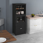 HOMCOM - Buffet 63 po avec vaisselier et étagère réglable - noir-Le design vertical permet de gagner de la place, ce qui le rend idéal pour les petites cuisines, salles à manger, salons, salles de bains et buanderies 