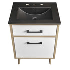 Modway - Maverick 24" Vanette de salle de bain - Chêne noir-Matchs non inclus