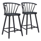 Zuo - Stenger Tabouret de comptoir - Noir - Ensemble de 2-Repose-pieds ergonomique et confortable