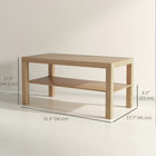 HOMCOM - Table basse 2 niveaux avec étagère de rangement pour salon - bois naturel-S'intègre dans n'importe quel environnement, y compris les salons, les bureaux ou d'autres espaces ouverts