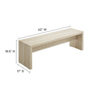 Modway - Mirella 62" Imitation Travertin Long Bench - Travertin-Faux stratifié travertin