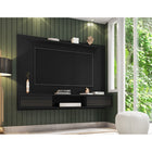 Manhattan Comfort - Centre de divertissement flottant Liberty 70,86 po style milieu du siècle moderne - Noir-Recommandé pour un téléviseur jusqu'à 65 pouces