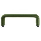 Modway - Koda Performance Velvet Banc long de la chute d’eau - Vert mousse noire-Capsules de pied ajustables