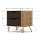 Manhattan Comfort - Ensemble de commodes de chambre à coucher Rockefeller style milieu du siècle - nature et gris texturé - ensemble de 3-Comprend des tiroirs spacieux avec un mécanisme de glissement simple de 0,75