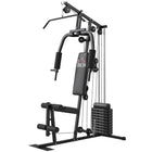 Soozier - Équipement de gym à domicile-Salle de sport multifonctionnelle : poulie haute, écarté-couché, développé-couché, extension des jambes 