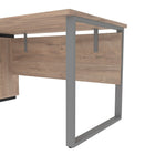 Bestar Aquarius Bureau avec un caisson - Brun rustique & Graphite-66" (W) x 29.5" (D) x 29.6" (H)