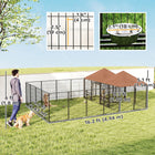 PawHut - Chenil pour chien d’extérieur robuste avec 2 pièces - 13,5 pi x 9,5 pi x 5 pi-Loquet sécurisé et anti-fuite sur la porte pour plus de sécurité 