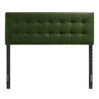 Modway - Lily Velours de performance résistant aux taches Tête de lit Queen size, Vert mousse-Cinq positions de montée