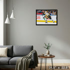 Evgeni Malkin Pittsburgh Penguins Passing Puck sur toile - Toile encadree - 31" x 22"-Prêt à accrocher - livré entièrement assemblé