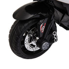 Qaba - Moto pour enfants 6v avec musique, phares, 3 roues - noir-Grand siège pour s’asseoir confortablement 