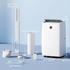 HOMCOM - climatiseur portable 14000 BTU avec déshumidificateur et ventilateur - blanc-Minuterie 24 heures marche/arrêt avec modes veille et automatique pour plus de commodité 