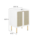 Modway - Chaucer 24" Armoire de toilette de salle de bain (lavabo non inclus) - Blanc-Tablette réglable