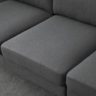 HOMCOM - Canapé sectionnel modulable avec chaise longue - gris foncé-La structure en acier et les pieds en bois de hêtre assurent une solidité fiable pendant l'utilisation 