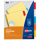 Avery - Diviseurs insérables Avery Big Tab , papier chamois, ensemble à 5 onglets, multicolores, 12 ensembles-La conception unique des onglets permet un accès facile et empêche les inserts de tomber