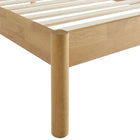 Modway - Olea Bois massif Boucle à touffes de canal Lit à plateforme jumelle, Feather Oak-Capacité de poids : 500 lb