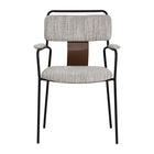 Zuo - Couva Chaise de salle à manger - Tweed gris - Ensemble de 2-Tissu chenille doux