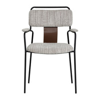 Zuo - Couva Chaise de salle à manger - Tweed gris - Ensemble de 2-Tissu chenille doux