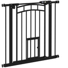 PawHut - Barrière pour Chien à Montage par Pression Fermeture Automatique pour L 29"-31,5" - Noir-S'adapte aux ouvertures de 74 à 80 cm (29,1 à 31,5 pouces), pour les portes, les couloirs et les escaliers