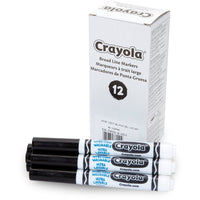 Crayola - Marqueur - Pointe large - Noir - Paquet de 12-La couleur d'encre noire assure une efficacité optimale d'écriture et de dessin, tout en étant agréable à l'œil