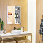HOMCOM - Armoire à pharmacie murale de salle de bain avec miroir et rangement - lilas clair-Équipé de charnières avec amortisseurs pour une fermeture douce de la porte   