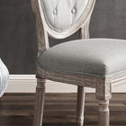 Modway - Arise Français vintage Tissu rembourré Fauteuil d’appoint de salle à manger - Gris clair-Rembourrage en tissu polyester