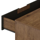 Manhattan Comfort - Ensemble de commodes de chambre à coucher mid-century modern rockefeller - nature et gris texturé - ensemble de 2-Assemblage à domicile requis Tout le matériel inclus