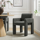 Modway - Daven Tissu Chaise de salle à manger rembourrée in Fusain-Coussin en mousse haute densité