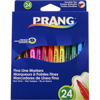 Prang - Marqueurs à ligne fine - Couleurs assorties - Ensemble de 24-La longue durée de vie du bouchon empêche le dessèchement jusqu'à 24 heures