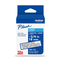 Brother - Ruban laminé authentique pour étiqueteuses P-touch - 18 mm de largeur x 8 m de longueur - transparent avec texte noir-Ruban laminé TZe transparent avec texte noir de 18 mm