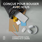 Logitech - Pebble Mouse 2 M350s fine sans fil Bluetooth, portable, légère, boutons personnalisables - Blanc-Un choix de conception que vous apprécierez: les pièces en plastique de la souris Bluetooth Pebble Mouse 2 M350s contiennent au moins 58% de plastique certifié recyclé post-consommation
