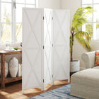 HOMCOM - Paravent autoportant 3 panneaux pour chambre et bureau - blanc-Conception pliable avec 3 panneaux pour faciliter la création d’un nouveau look et économiser de l’espace lors du rangement 
